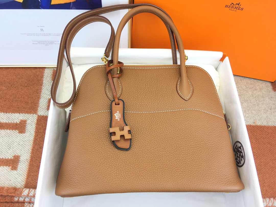 에르메스 볼리드31 골드브라운 금장 토고가죽